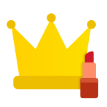 Corona y lápiz labial icon