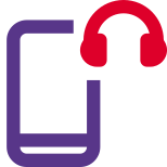 Mobile phone with headphone connectivity wirelessly logotype icon