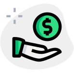 Donation of dollar money in a charity fund icon