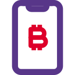 Bitcoin application for smartphone for viewing statics and mining icon