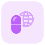 Capsules and pill availability on an internet icon