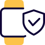 Smartwatch antivirus defensive program installed in built icon