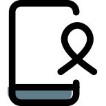 Information regarding cancer viewed on a smartphone icon