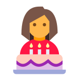 케이크를 들고 있는 생일 소녀 icon