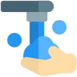 Hand washing and sanitation as part of human nature icon
