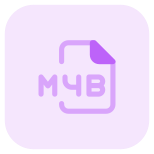 M4B files contain audio books and the file format supports chapters and bookmarking icon