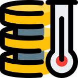 Database Limited storage meter full isolated on a white background icon