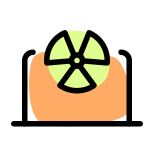 Activity monitoring with nuclear station on a laptop icon