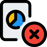 Pie chart file removed from office file folder icon