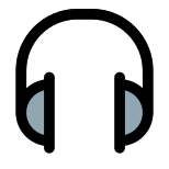 Professional grade music headphone with large cup support icon