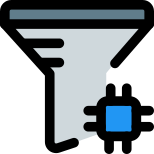 Filtering microprocessor power to enhance speed isolated on a white background icon