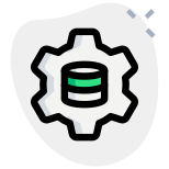 Setting of database server isolated on a white background icon