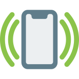 Smartphone ringing forming the wave pattern layout icon