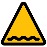 Warning for rough road ahead with several bumps icon