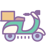 entrega de motocicleta-caixa única icon