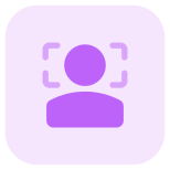 Face recognition in social media new technology system icon