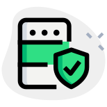 Server with antivirus protection safeguard turn on icon