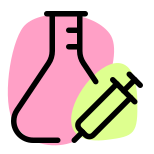 Flask for testing the blood serum isolated on a white background icon