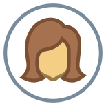 Usuário feminino tipo de pele com círculo 4 icon