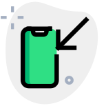 Mobile phone incoming call logotype with arrow sign icon