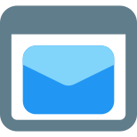 Email messenger on a landing page builder icon