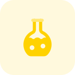 Lab equipment with concentrated acid isolated on a white background icon