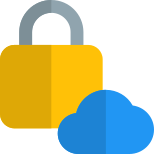 Cloud computing with the locked admin access icon