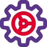 Cog wheel for application and computer management icon