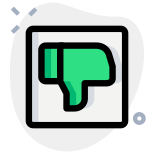 Thumbs down for online social media dislike button icon