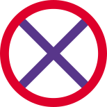 Prohibition or no entry point for traffic rules icon