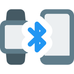 Bluetooth connectivity between smartphone and digital watch icon