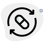 Medication reminder with a a recurring loop arrow icon