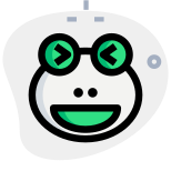 Frog grinning and squint at same time icon