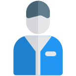 Male staff waiter in his uniform layout icon