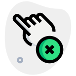 Click on cancel or close with finger touch icon