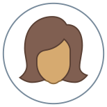 Usuário feminino tipo de pele com círculo 5 icon