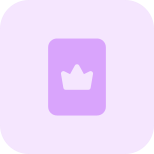 Online premium membership card with crown logotype icon