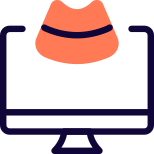 Ultrasound report check on a desktop computer isolated on a white background icon