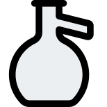 Buchner flask with outer tube connected at neck icon