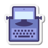 Typewriter With Tablet icon
