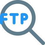 Search file from FTP server application isolated on a white background icon