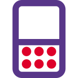 Old fachioned cell phone with physical keyboard icon