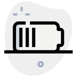 Medium battery power level indication isolated on a white background icon