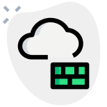 Firewall security on a cloud server isolated on a white background icon