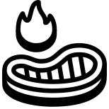 Steak brûlant icon