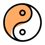 Yin Yang a concept of dualism in ancient Chinese philosophy icon