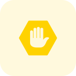 Hand gesture for stop or blocked layout icon