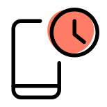 Mobile phone timer or stopwatch function logotype icon