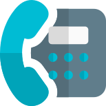Deskphone business telephone with intercom facility layout icon