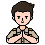 man-officers-teacher-greeting-sawasdee-Thailand-welcome-gesture icon